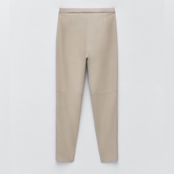 Zara FAUX LEATHER LEGGINGS Color: Sand Size: XS NWT. - Picture 1 of 12